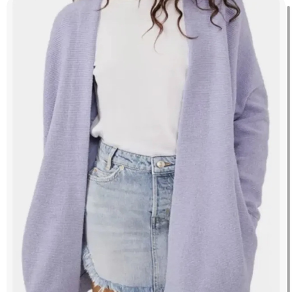 NWT Free People Ottoman Cardigan Sweater Purple Color Serenity Size Small